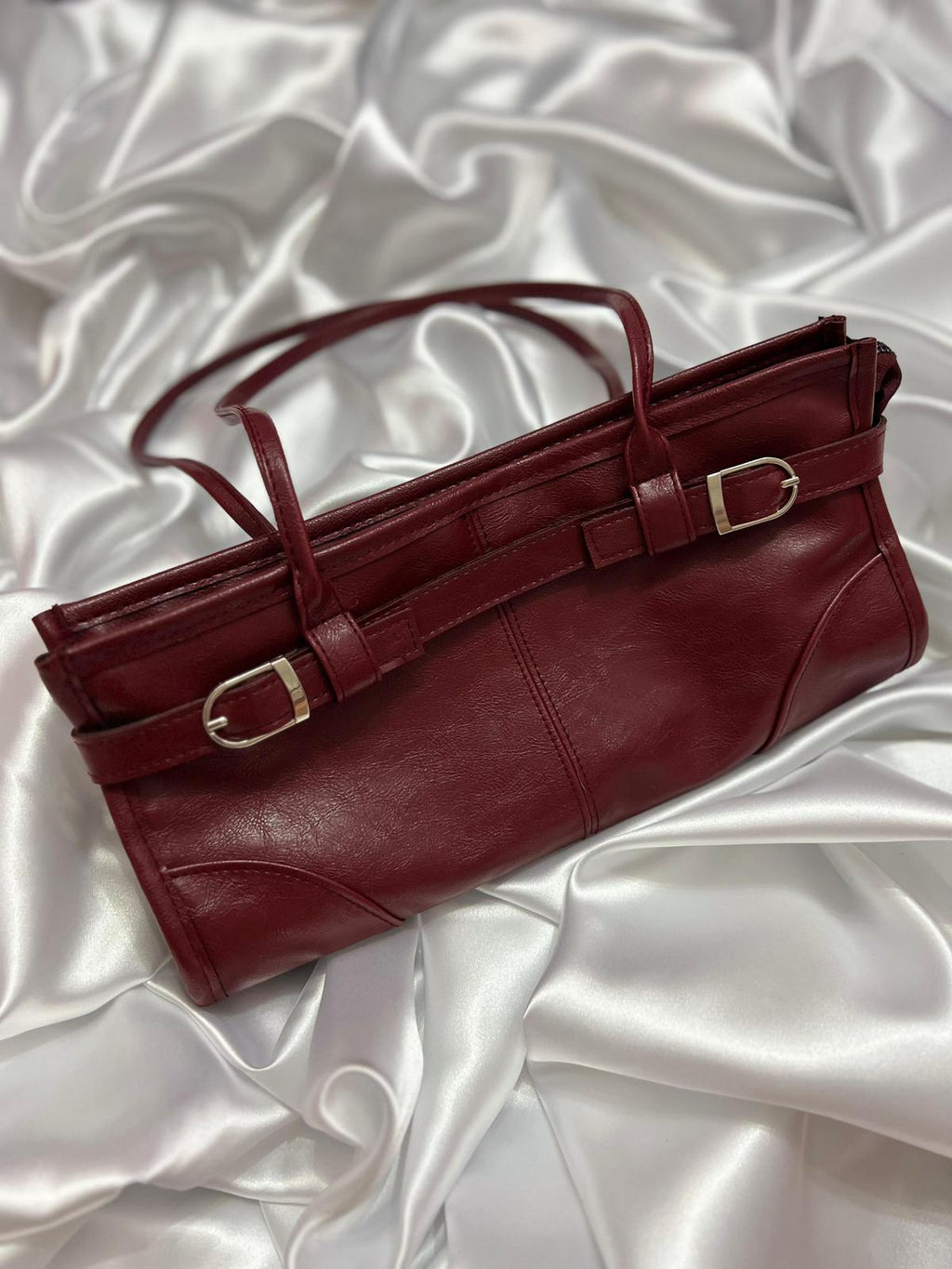 Vintage Baget Çanta Bordo